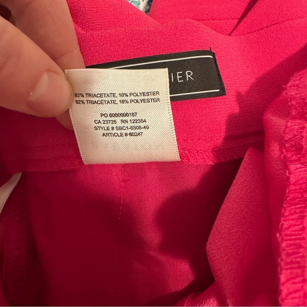 Aritzia Babaton Conan Bright Pink Pleated Trouser Straight Leg Pant Size 8 Women - Picture 11 of 11